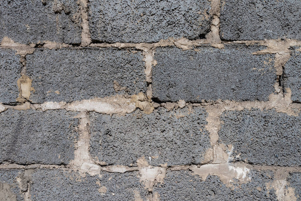Photo of Gray hollow brick wall. Perfect for background.  - Photo, Image