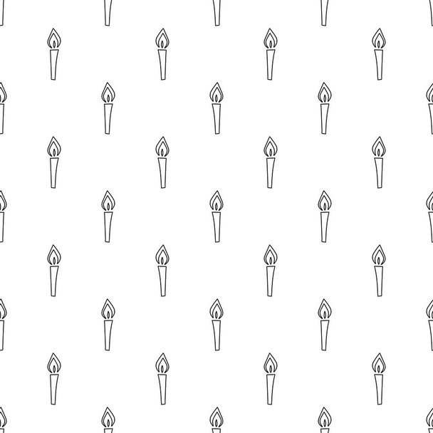 Candle seamless pattern isolated on white background. - Vector, afbeelding