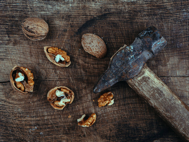 Chopped walnuts on a board - Photo, Image