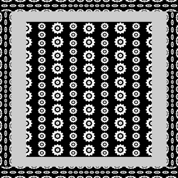 The decoration of cog shape form a pattern in black and white tone,classic striped,fashion art design - Foto, immagini