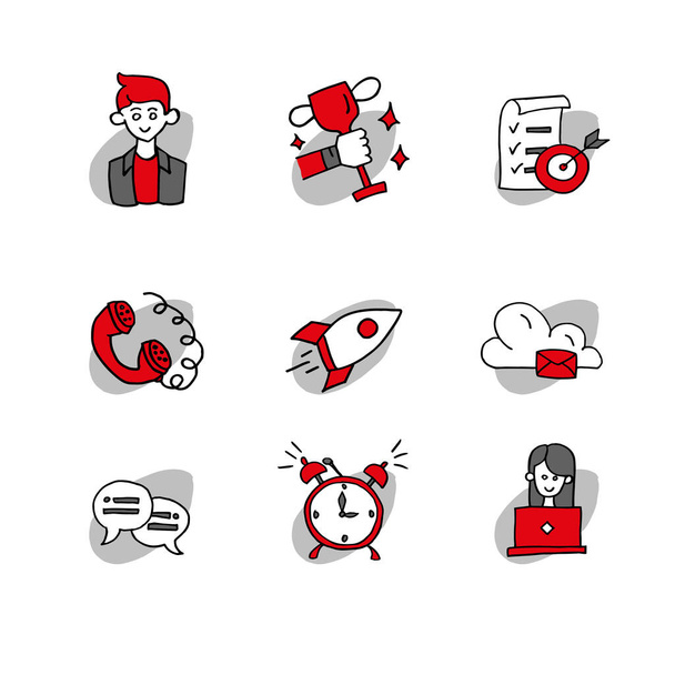 Icons and pictograms for business - Vetor, Imagem