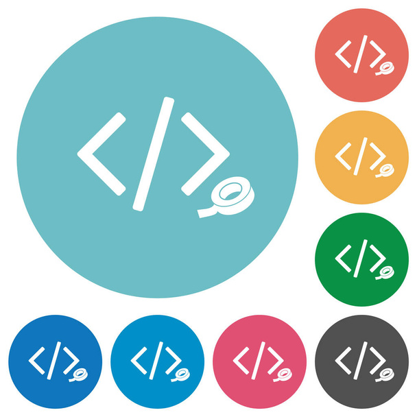 Software patch flat white icons on round color backgrounds - ベクター画像