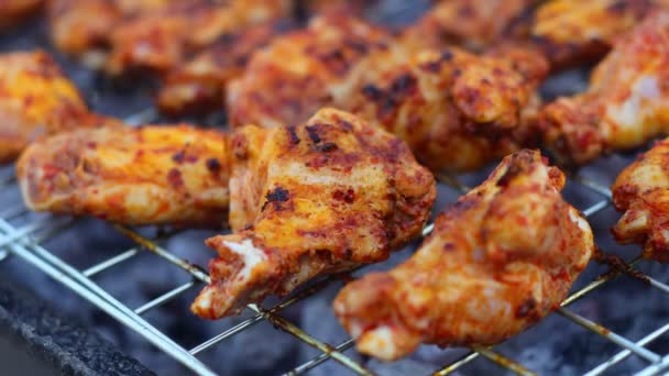 grilled chicken breast. Turkish Kebab On The Grill - Footage, Video