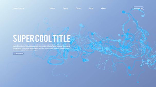 Landing page abstract design with big data. Template for website or app - Wektor, obraz