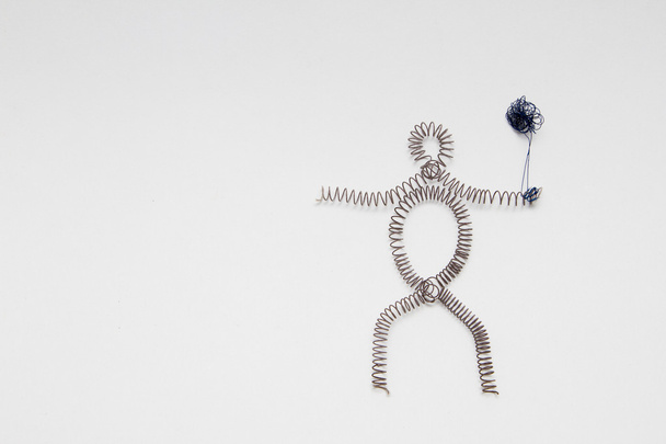 bir tel adamdan heykelcik - Fotoğraf, Görsel