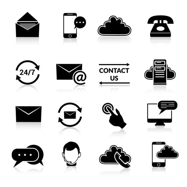 Contact us icons set - Vector, Image