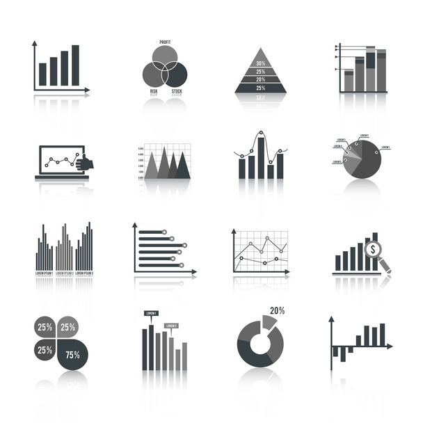 Conjunto de iconos de gráfico empresarial
 - Vector, imagen