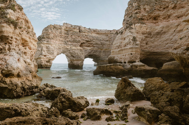 Beautiful Praia da Mesquita in the Algarve in Portugal. - Zdjęcie, obraz