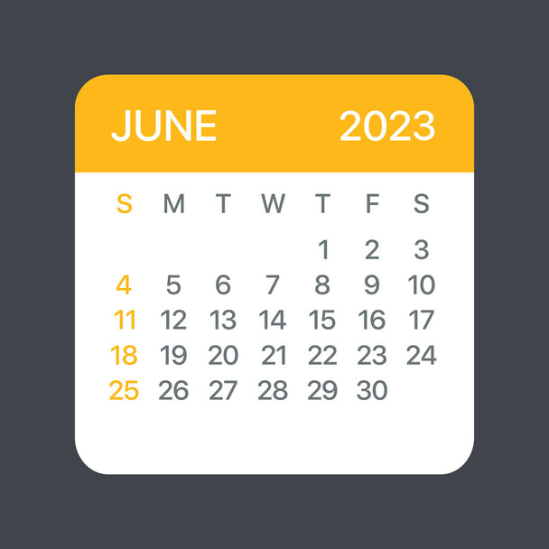 June 2023 Calendar Leaf - Vector template graphic Illustration - Vector, Image