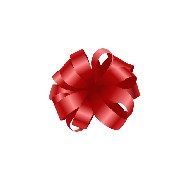 Red bow isolated on white. - Vector, Image