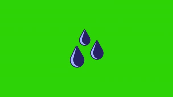 4k video of three cartoon blue drops. Concept of drops. - Кадры, видео