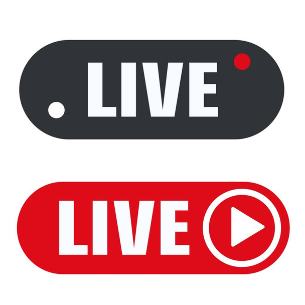 vector icon live video stream sign. Stock illustration live online news broadcast clipart - Vettoriali, immagini