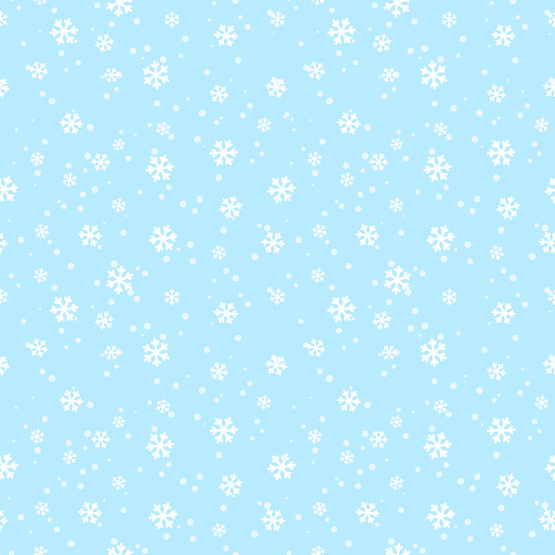 Seamless pattern with white snowflakes - Vector, Image