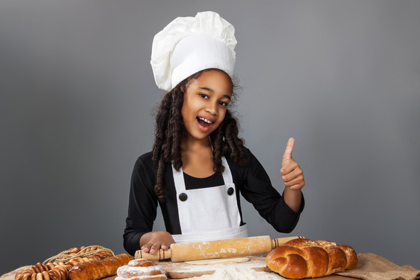 cheerful girl chef - Photo, image