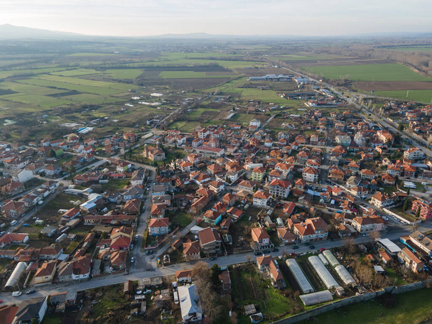 Aerial view of town of Svilengrad, Haskovo Region, Bulgaria - 写真・画像