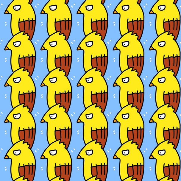 απρόσκοπτη μοτίβο χαριτωμένο πουλί κινουμένων σχεδίων - Φωτογραφία, εικόνα
