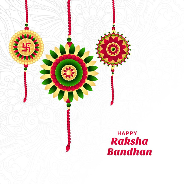 Hindu festival raksha bandhan celebration card design - Vector, imagen