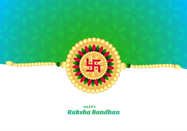Beautiful decorative rakhi for indian festival raksha bandhan card design - Vektor, kép