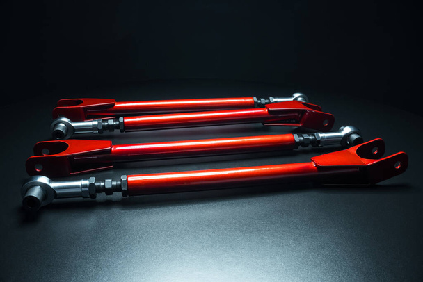 suspension levers custom for sports cars red in powder paint - Photo, Image