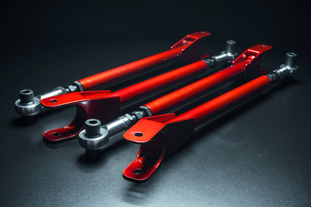suspension levers custom for sports cars red in powder paint - Photo, image