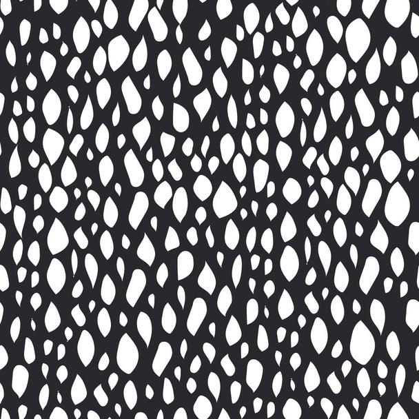 Shapeless modern white drops on a black background. Seamless trendy pattern for fabrics.  - Foto, afbeelding