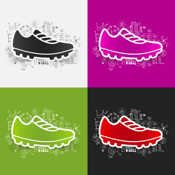 Sneakers icon with business formulas - Vector, Image