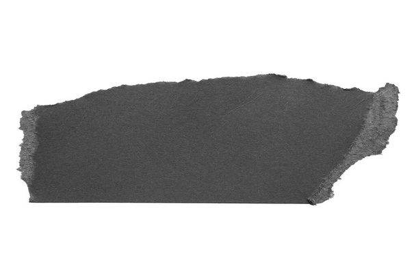Czarny papier podarty krawędzie paski izolowane na białym tle - Zdjęcie, obraz