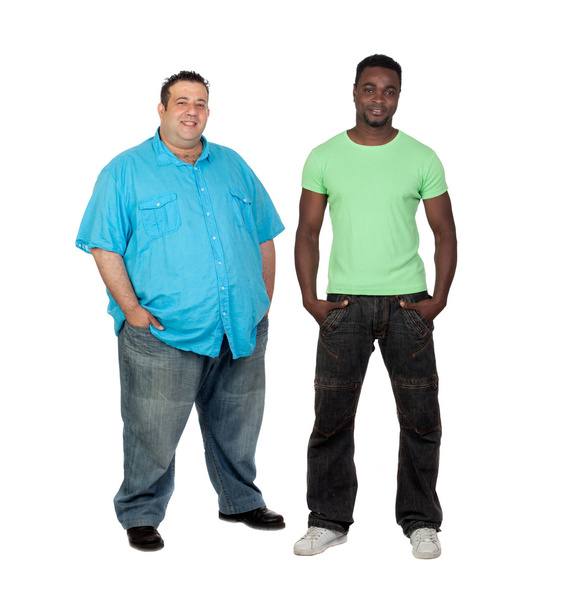 African man with fat man - Foto, immagini