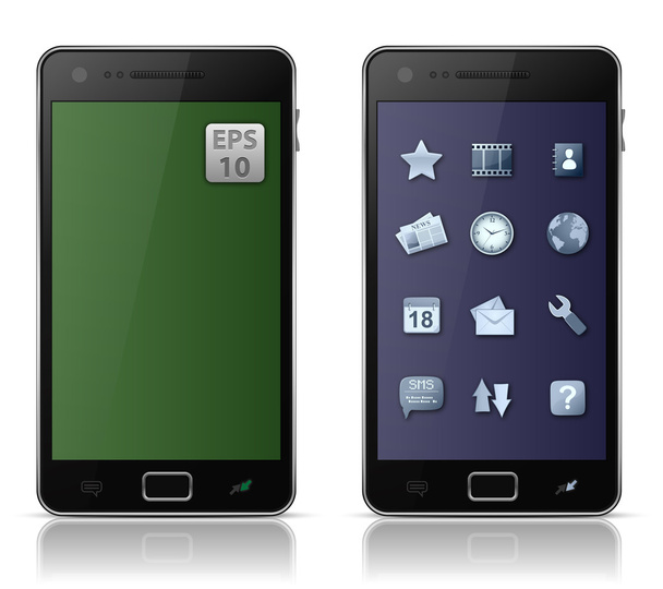Мобільний телефон з іконками
 - Вектор, зображення