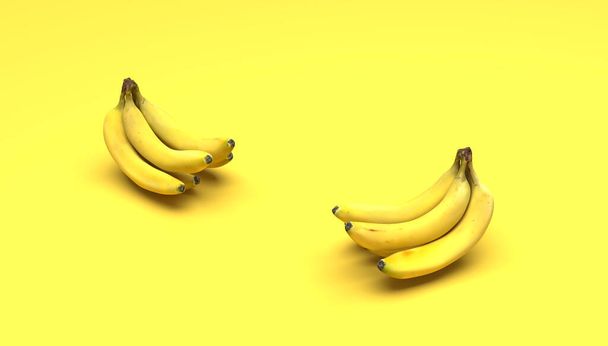 жовта купа бананів перед фоном - 3D ілюстрація
 - Фото, зображення