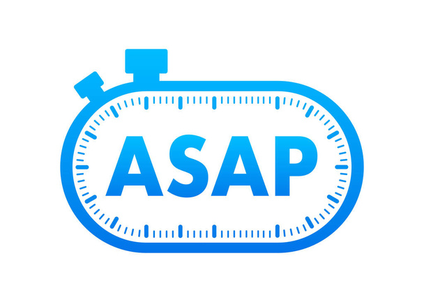 ASAP - As Soon As Possible. Online advertising. Vector illustration. - Vektor, obrázek