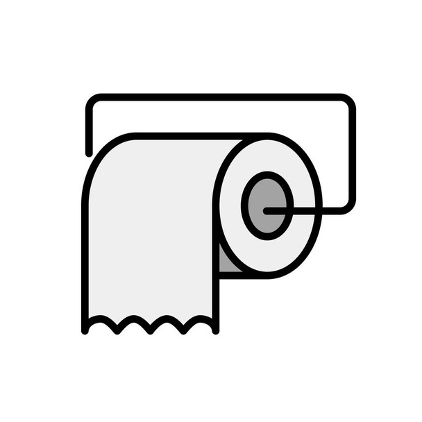 Значок рулона туалетной бумаги. Редактируемый вектор. - Вектор,изображение