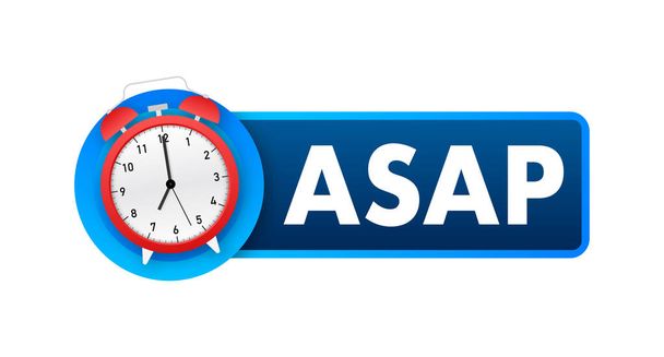 ASAP - As Soon As Possible. Online advertising. Vector illustration. - ベクター画像