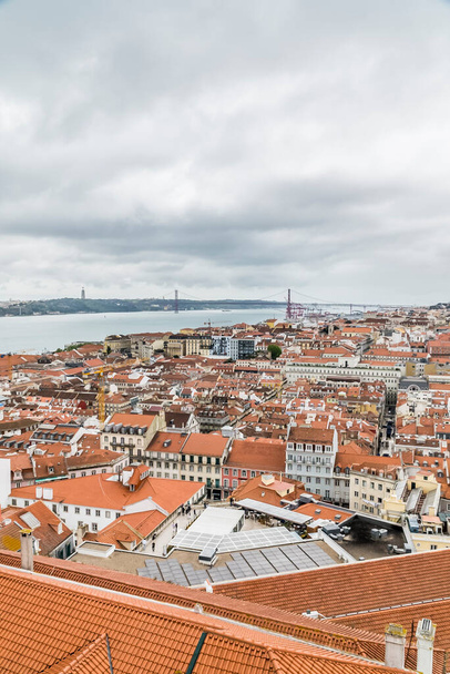 Lisboa, Portugal. April 9, 2022: Panoramic view of the city from the castle of San Jorge. - Фото, зображення