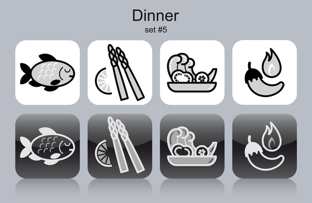 Иконы ужина
 - Вектор,изображение