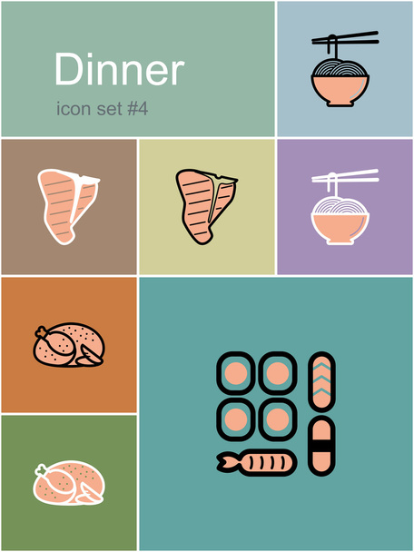 ícones de jantar
 - Vetor, Imagem