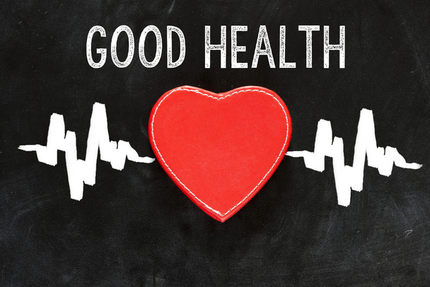Bicie serca przy dobre zdrowie znak - Zdjęcie, obraz