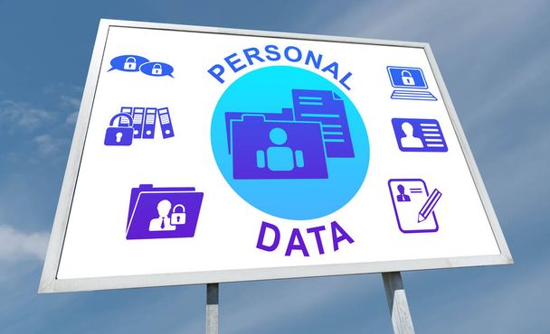 Personal data concept drawn on a billboard - Photo, Image