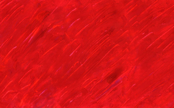 brush strokes of gouache paint in red colors, background and texture - Photo, Image