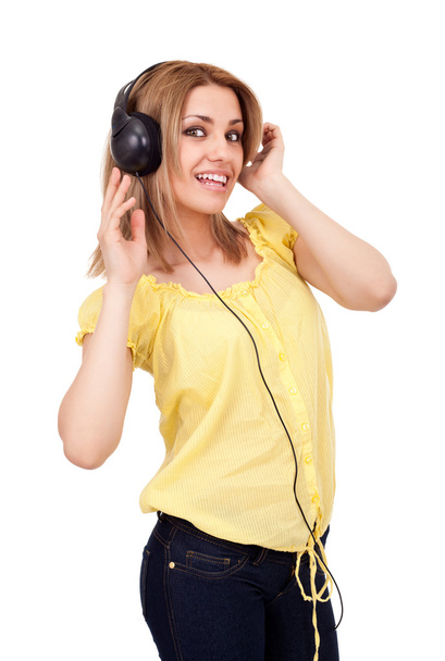 Attractive girl with headphones - Photo, image