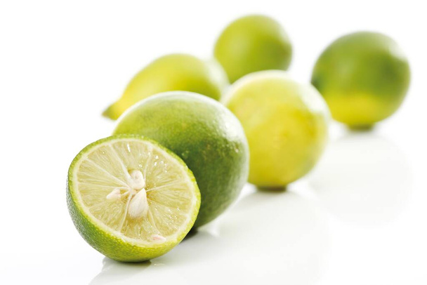 Limequat (Citrus x floridana) close-up view - Fotoğraf, Görsel