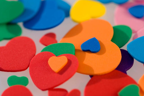 Colourful hearts in different sizes. - Foto, immagini