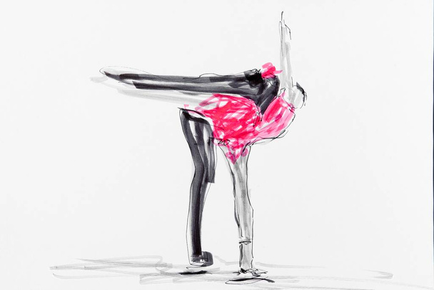 Desenho, patinação artística, artista Gerhard Kraus, Kriftel - Foto, Imagem