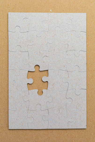 Puzzles without one element. Copy space for text or inscription. Vertical image. - Photo, Image