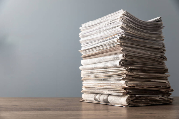 stack of newspapers on the tabl - Photo, Image