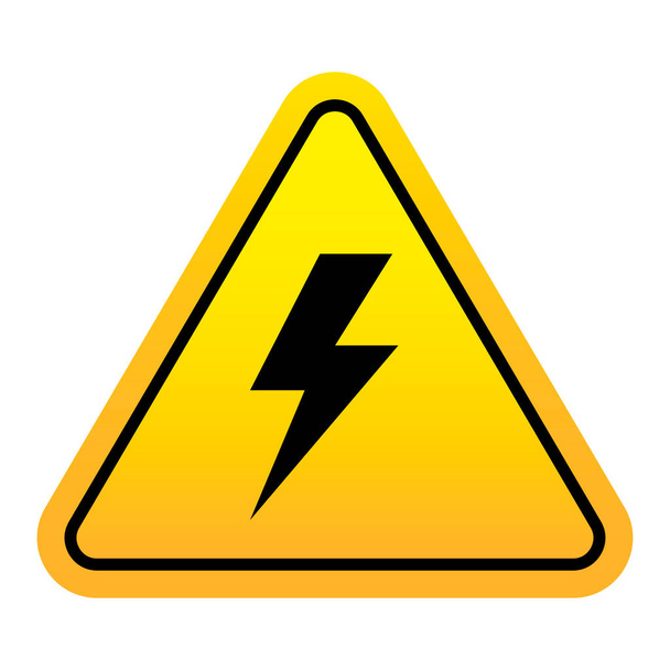 Electric shock hazard vector sign isolated on white background - Vektor, Bild