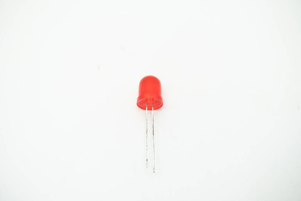 red diode on white background. Red Isolated Diode.  - Photo, image