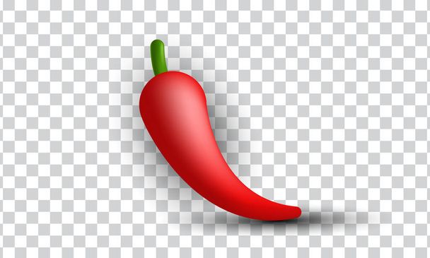 unique 3d red chili icon design isolated on transparant background.Trendy and modern vector in 3d style. - Vektor, Bild