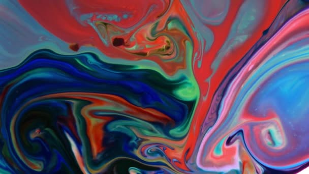 Powolny ruch Makro Abstrakcyjny wzór Koncepcja artystyczna Kolor Powierzchnia ruchoma Powierzchnia Płynna farba Splashing Art Design Tekstura - Materiał filmowy, wideo