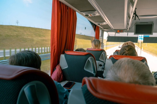 inside coach bus road trip highway - Fotografie, Obrázek